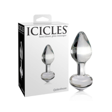 Icicles No. 44 - kúpos, üveg anál dildó (áttetsző) anál