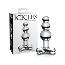 Icicles No. 47 - tripla gyöngyös, üveg anál dildó (áttetsző) műpénisz, dildó