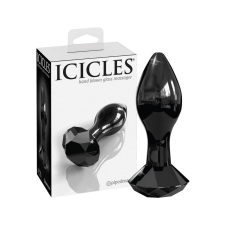 Icicles No. 78 - kúpos üveg anál dildó (fekete) anál