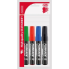 ICO Alkoholos marker készlet, 1-4 mm, vágott,  "Permanent 12", 4 különböző szín
