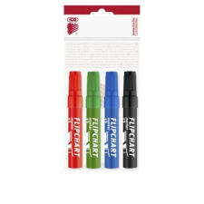 ICO Flipchart marker készlet, 1-4 mm, vágott, ICO "Artip 12", 4 különböző szín filctoll, marker
