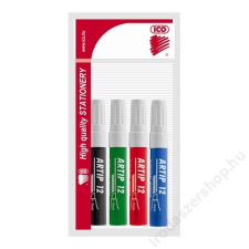 ICO Flipchart marker készlet, 1-4 mm, vágott, ICO Artip 12, 4 különböző szín (TICA12V4) filctoll, marker