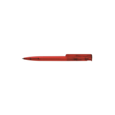 ICO Golyóstoll nyomógombos 0,8mm, műanyag transparens piros test, Ico Star, írásszín piros toll