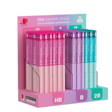 ICO Grafitceruza display ICO Süni háromszög HB,B,2B light pasztell 184 darabos ceruza