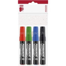ICO Permanent 12 4db-os vegyes színes marker (ICO_9580008001) filctoll, marker