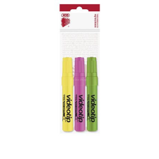 ICO Szövegkiemelő készlet, 1-4 mm, ICO "Videotip", 3 különböző szín filctoll, marker