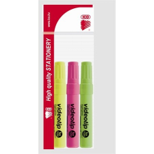 ICO Szövegkiemelő készlet, 1-4 mm, ICO "Videotip", 3 különböző szín filctoll, marker