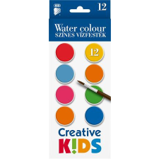 ICO Vízfesték, 12 darabos, 28 mm, ICO "Creative Kids" ecset, festék