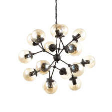 IDEAL LUX Kepler borostyán-fekete csillár (IDE-162478) E27 18 izzós IP20 világítás