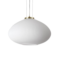 IDEAL LUX Plissè fehér-sárgaréz függesztett lámpa (IDE-285191) E27 1 izzós IP20 világítás