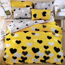 idealisotthon Szívecskés 7 részes ágynemű - sárga-fekete lakástextília