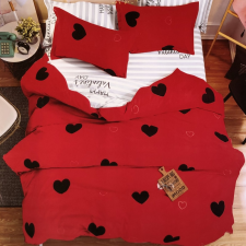 idealisotthon Szívecskés 7 részes ágynemű - vörös-fekete lakástextília