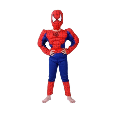 IdeallStore® Spiderman klasszikus izmos jelmez, 7-8 év, poliészter, piros jelmez
