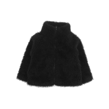 Idexe fekete szőrmés kabát - 128 gyerek kabát, dzseki