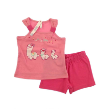 Idexe kislány lámamintás rózsaszín ruhaszett - 80 gyerek ruha szett