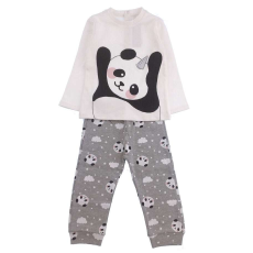  IDEXE kislány pandamintás fehér-szürke szett - 86