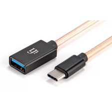 IFI USB-C apa - USB-A anya 3.0 OTG Kábel - Fekete/Arany (0.12m) kábel és adapter