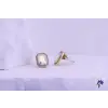  Iglic antiallergén fehér kockaköves Swarovski fülbevaló-14K