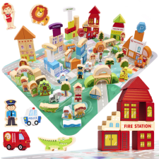 Ikon Oktatási fa város puzzle építőkockák 120 db puzzle, kirakós