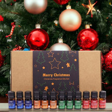 Illóolaj válogatás díszdobozban – Kellemes Karácsony szett (12 x 5 ml) illóolaj