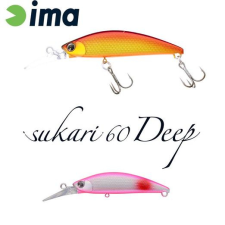  Ima Sukari 60 Deep 60mm 8g 013 Red Spot Pink wobbler csali