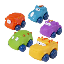Imaginarium Monster Cars játékautó készlet, 5 db, puha, különböző színekben autópálya és játékautó