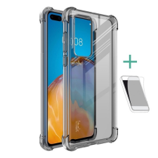 IMAK Huawei P40 szilikon telefonvédő (közepesen ütésálló + képernyővédő fólia) füstszínű tok és táska
