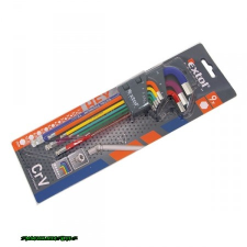  imbuszkulcs klt., 9db, több színű, extra hosszú; gömbfej, 9db 1,5-10mm, CV., 90-230mm imbuszkulcs