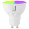 Immax NEO GU10 4,8W RGB+CCT okos LED izzó, színes és fehér, dimmelhető, Zigbee