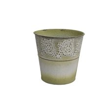 Impex KASPÓ BÁDOG KEREK 140-B-341 D15X14,3HXD11CM 1DB kerti dekoráció