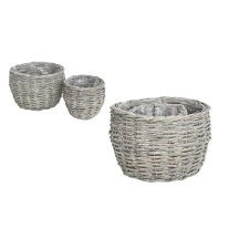 Impex KASPÓ VESSZŐ SZÜRKE S/2 90-22-110/D26XH19 D17XH16CM 2DB 1CS kerti dekoráció