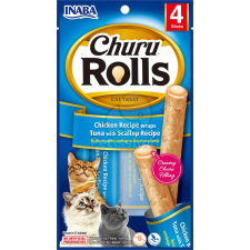 INABA Cat Churu Rolls - tonhal fésűkagylóval 4 x 10 g jutalomfalat macskáknak