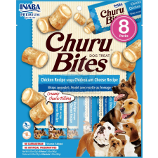 INABA Dog Churu Bites - csirke sajttal 8 x 12 g jutalomfalat kutyáknak