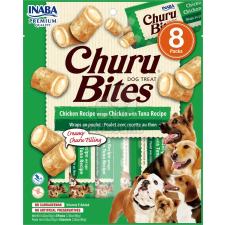 Inaba INABA Dog Churu Bites - csirke tonhallal 8 x 12 g jutalomfalat kutyáknak