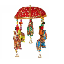  Indiai tradícionális ELEFÁNTOS függődísz SZERENCSEHOZÓ, pozitivitást sugárzó - PIROS dekoráció