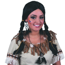  Indián lány paróka - fekete paróka