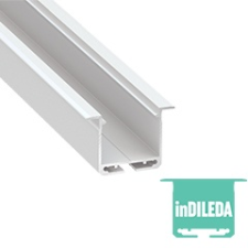  inDILEDA - Aluminium U profil LED szalagos világításhoz 39x26mm, süllyeszthető, opál PMMA burával világítás