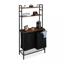Indusztriális design szennyestartó szerkény polcokkal 162x80x34 cm bútor