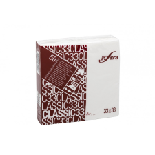 Infibra Szalvéta, 33x33cm, fehér, 2 rétegű, 50 lap/csomag, 48 csomag/karton asztalterítő és szalvéta