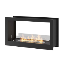 Infire Kandalló InFire 2Side 900, Alagút, Bioetanol, 90x25x50 cm, központi, Védőüveg, Acél, Fekete kályha, kandalló