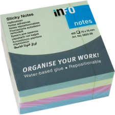 Info Notes Öntapadós jegyzettömb Info Notes 75x75 mm 400 lapos pasztell vegyes színek jegyzettömb