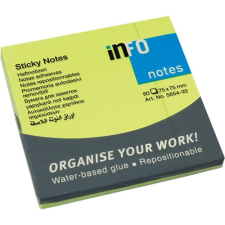 Info Notes Öntapadós jegyzettömb Info Notes 75x75 mm 80 lapos élénk zöld post-it