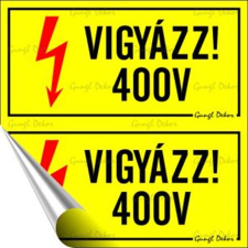 . Információs matrica, 10x10 cm,  400 V információs címke