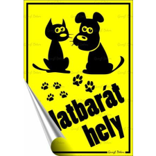 . Információs matrica, 11,6x16,6 cm,  Állatbarát hely információs címke