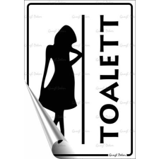 . Információs matrica, 11,6x16,6 cm,  Női toalett információs címke
