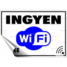 . Információs matrica, 11,6x16,6 cm, &quot;Ingyen Wifi&quot; információs tábla, állvány