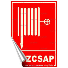 . Információs matrica, 12,5x17,5 cm, fluoreszkáló, utánvilágítós,  Tűzcsap információs címke