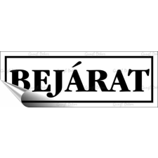 . Információs matrica, 14x5 cm, "Bejárat", fehér információs tábla, állvány