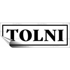 . Információs matrica, 14x5 cm,  Tolni , fehér információs címke