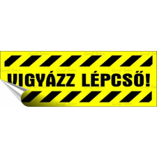. Információs matrica, 14x5 cm,  Vigyázz lépcső! információs címke